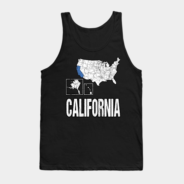 Vintage California Map Tank Top by HyperactiveGhost